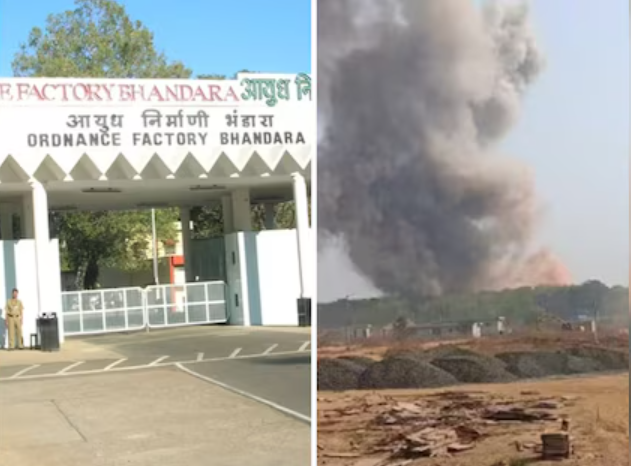 Rescue teams at the Bhandara Ordnance Factory blast site.