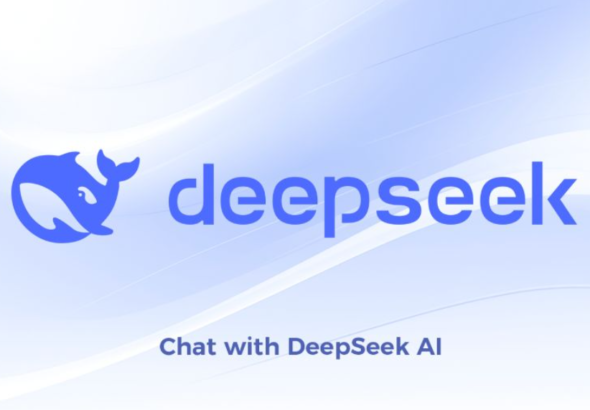 DeepSeek AI logo with global tech market impact